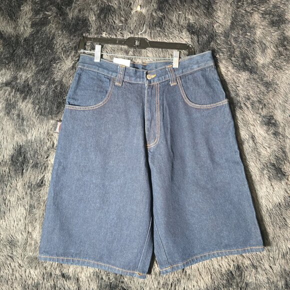 Y2K Interstate Denim Shorts Mens 32 Dark Wash Deadstock USA - Picture 2 of 11
